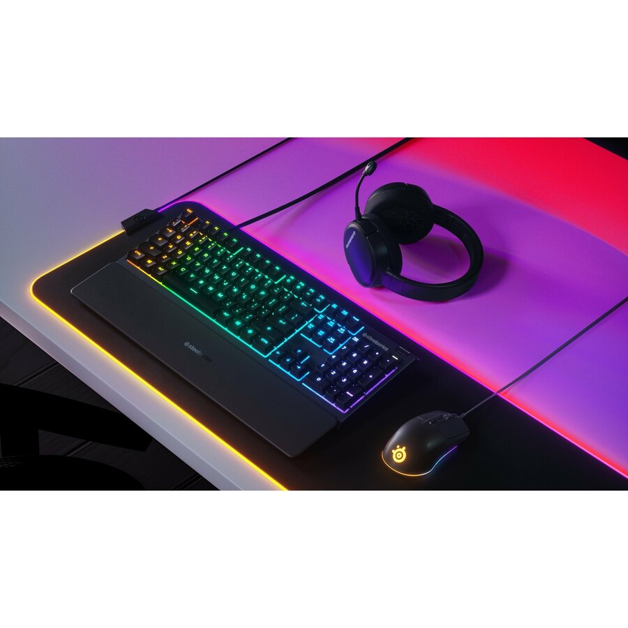 SteelSeries Apex 3 Gaming Keyboard - Cable Connectivity - USB Interface - English (UK) - Black