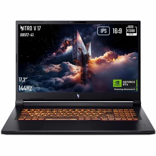 Acer Nitro V 17 AI ANV17-41 ANV17-41-R2LT 43.9 cm (17.3) Copilot+ PC Gaming Notebook - Full HD - AMD Ryzen 7 260 - 16 GB - 1 TB SSD - English (UK) Keyboard - Black
