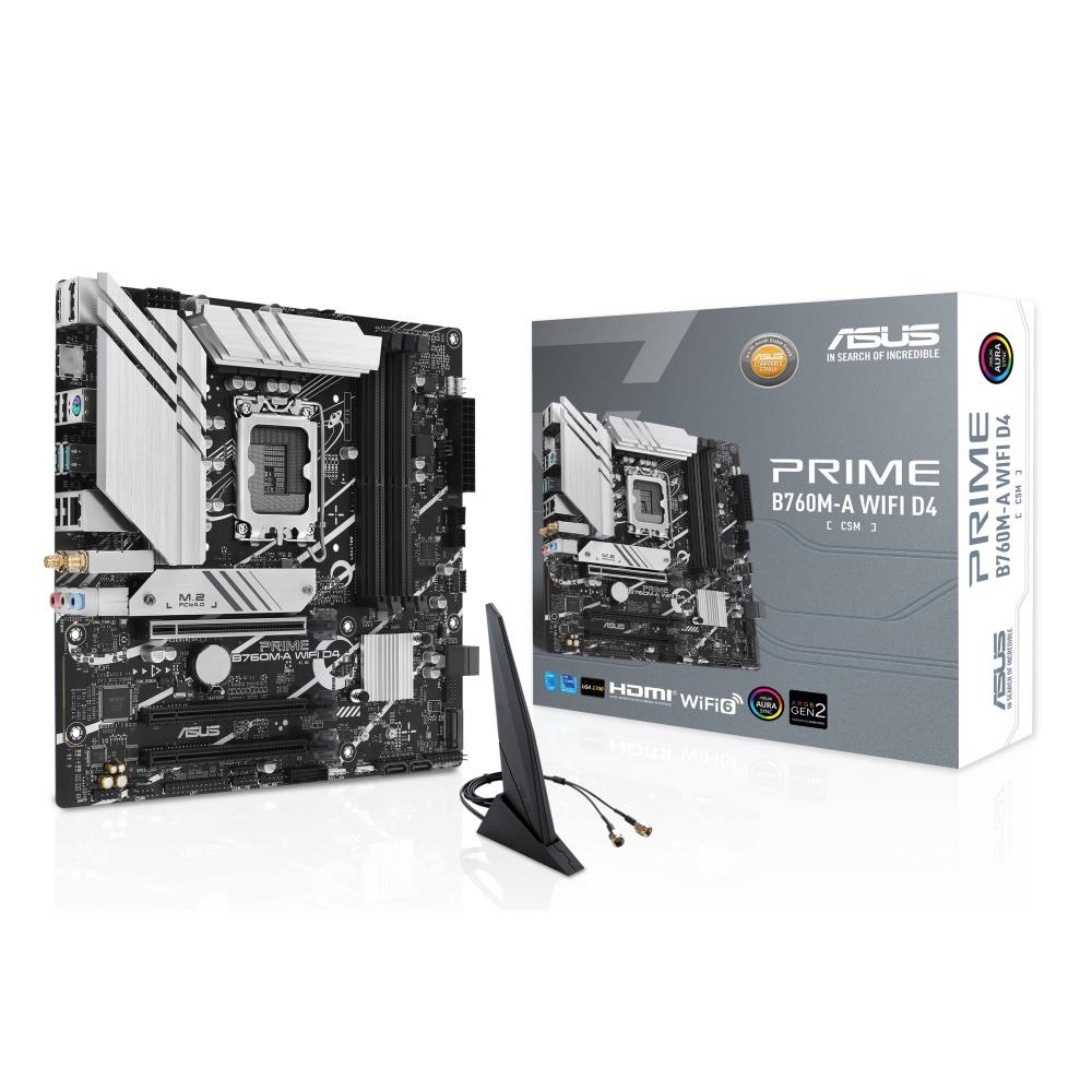 ASUS Prime B760M-A WiFi D4 Intel B760 LGA1700 DDR4 Wi-Fi 6 Micro ATX Motherboard