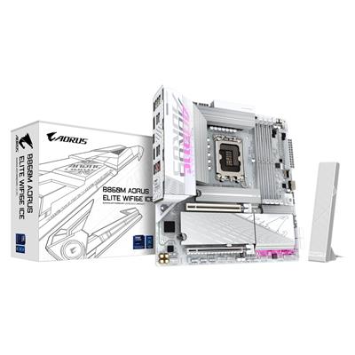 AORUS B860M Aorus Elite WiFi6E Ice Intel B860 LGA1851 DDR5 Wi-Fi 6E Micro ATX Motherboard