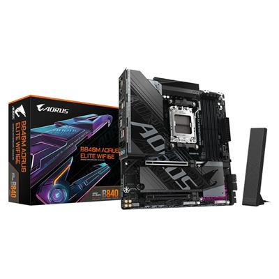 GIGABYTE B840M Aorus Elite WiFi6E AMD B840 AM5 DDR5 Wi-Fi 6E Micro ATX Motherboard