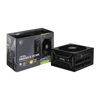 MSI MAG A850GLS PCIE5 850W 80 PLUS Gold Fully Modular ATX 3.1 Power Supply