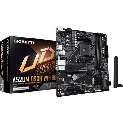 GIGABYTE A520M DS3H WiFi6E AMD A520 AM4 DDR4 Wi-Fi 6E Micro ATX Motherboard