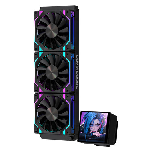 LovingCool DP-01 Series – 360mm Screen Water Cooling (Black Edition)