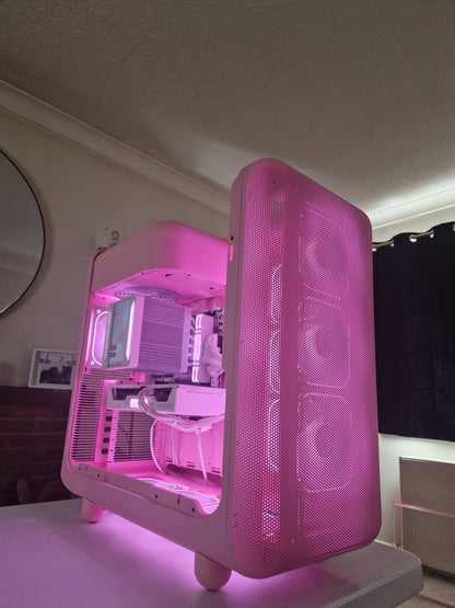 The Strawberry Milk 🍓🥛 | Ryzen 5 5600 | RX 9060 XT 16GB | 16GB RGB | 1TB NVMe | HYTE X50 Strawberry Milk | Display Cooler | 1440p Gaming PC | Fortnite & GTA | DDR4