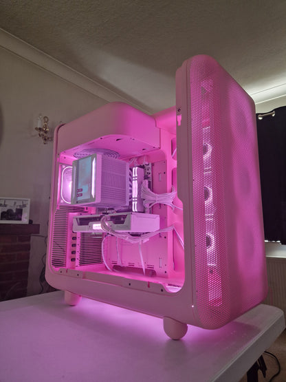The Strawberry Milk 🍓🥛 | Ryzen 5 5600 | RX 9060 XT 16GB | 16GB RGB | 1TB NVMe | HYTE X50 Strawberry Milk | Display Cooler | 1440p Gaming PC | Fortnite & GTA | DDR4