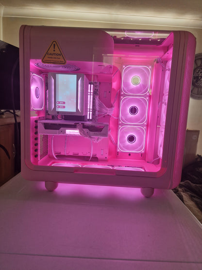 The Strawberry Milk 🍓🥛 | Ryzen 5 5600 | RX 9060 XT 16GB | 16GB RGB | 1TB NVMe | HYTE X50 Strawberry Milk | Display Cooler | 1440p Gaming PC | Fortnite & GTA | DDR4