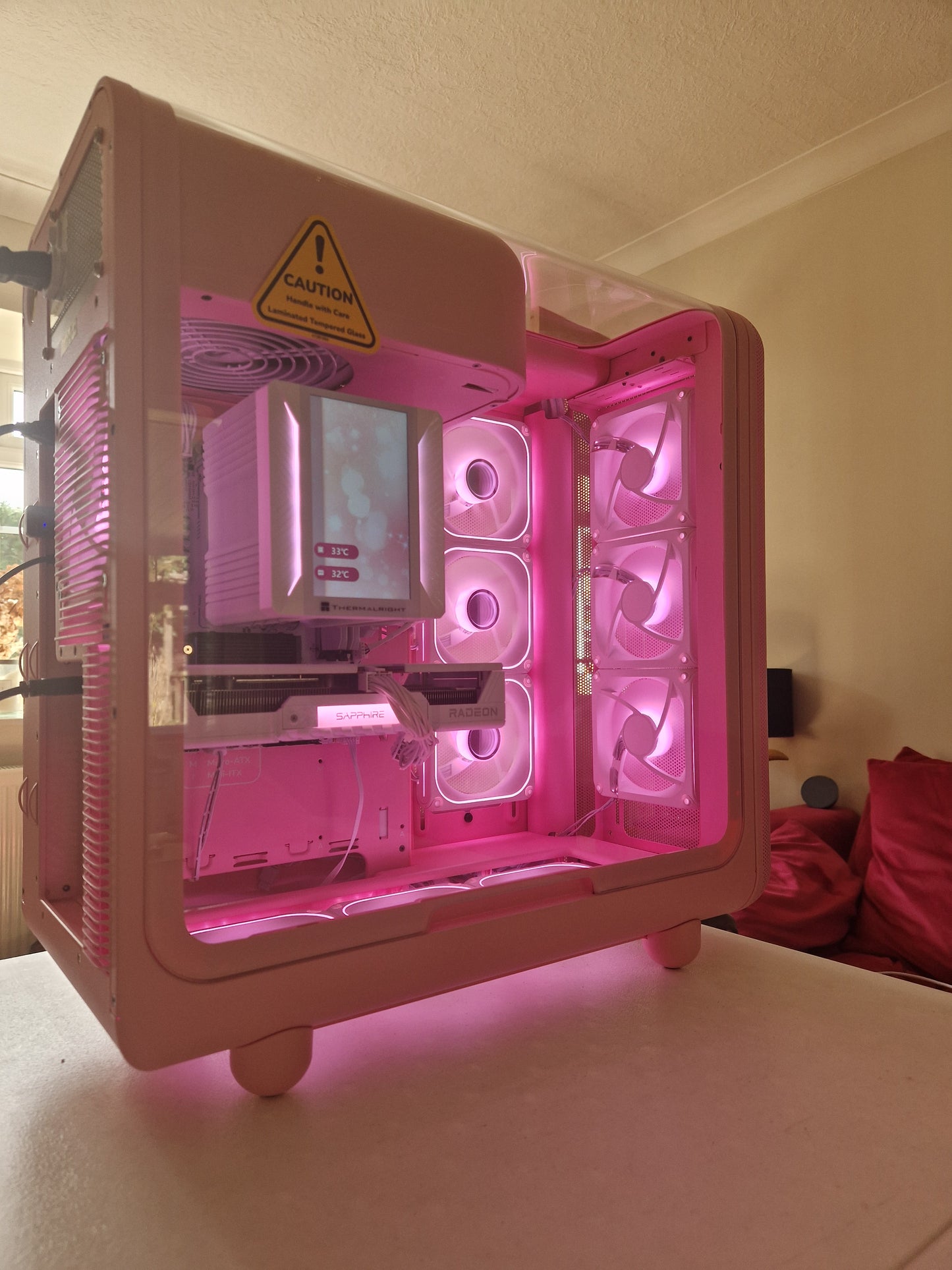 The Strawberry Milk 🍓🥛 | Ryzen 5 5600 | RX 9060 XT 16GB | 16GB RGB | 1TB NVMe | HYTE X50 Strawberry Milk | Display Cooler | 1440p Gaming PC | Fortnite & GTA | DDR4