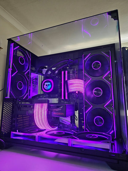 The Blackout | Ryzen 7 5700X | RX 9060 XT 16GB | 32GB RGB | Lian Li O11 Vision Gaming PC