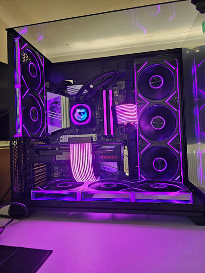The Blackout | Ryzen 7 5700X | RX 9060 XT 16GB | 32GB RGB | Lian Li O11 Vision Gaming PC
