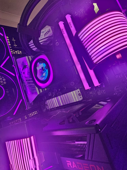 The Blackout | Ryzen 7 5700X | RX 9060 XT 16GB | 32GB RGB | Lian Li O11 Vision Gaming PC