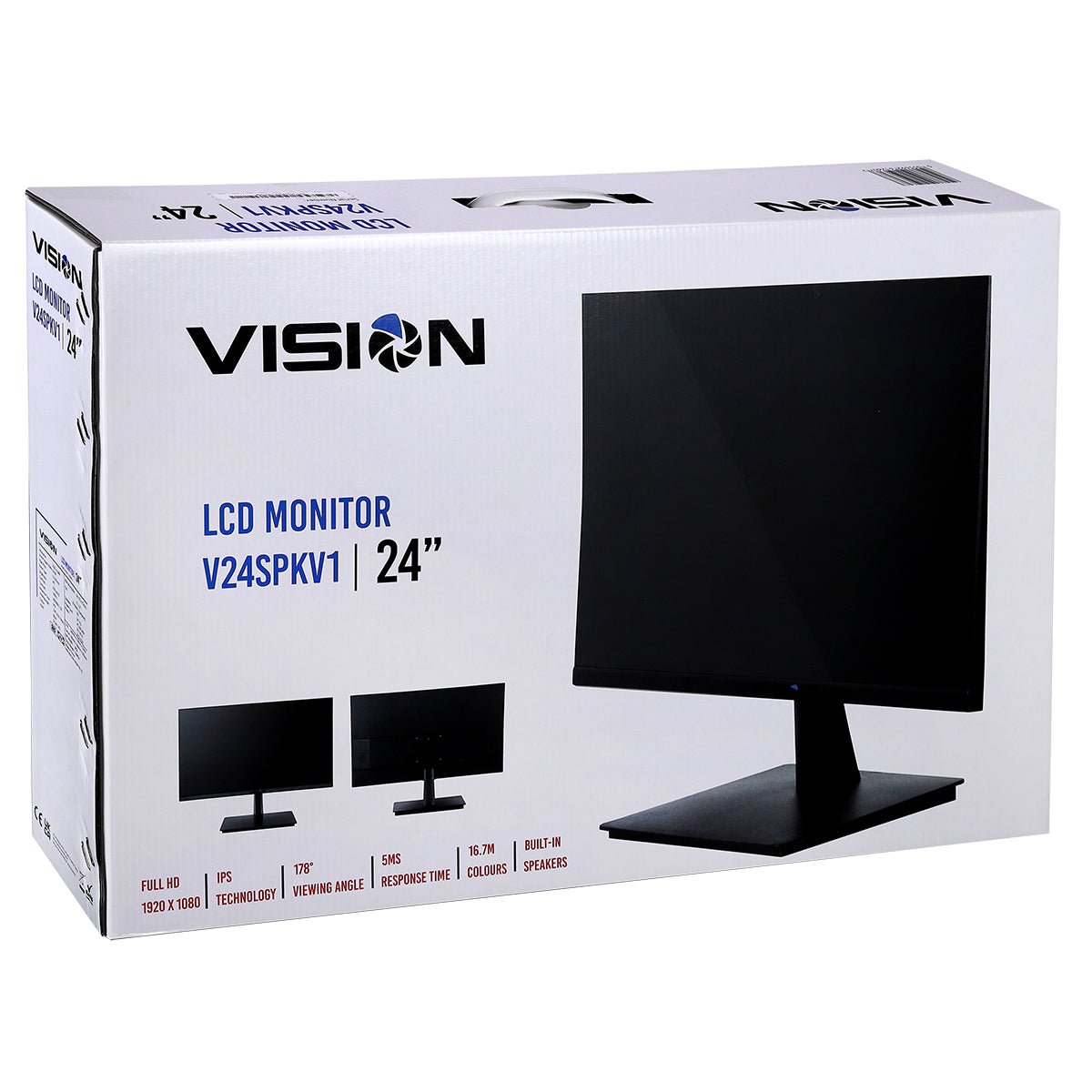24 inch IPS Monitor with Speakers UK Mains Cable HDMI VGA Input - Pink Parsnip Computers