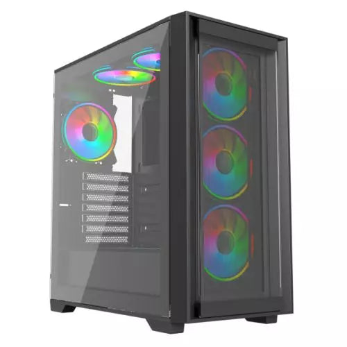 VIDA Versa Black ATX ARGB Gaming Case with 6 Fans