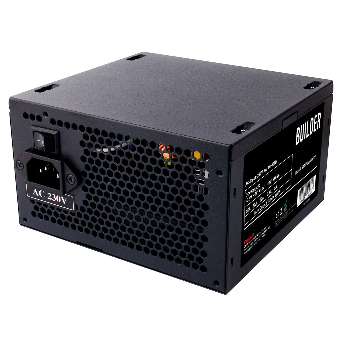 500W Builder Black 12cm PSU - Pink Parsnip Computers