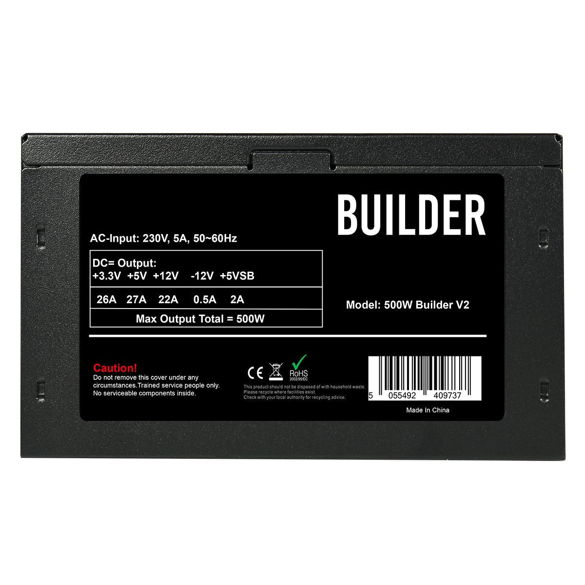 500W Builder Black 12cm PSU - Pink Parsnip Computers