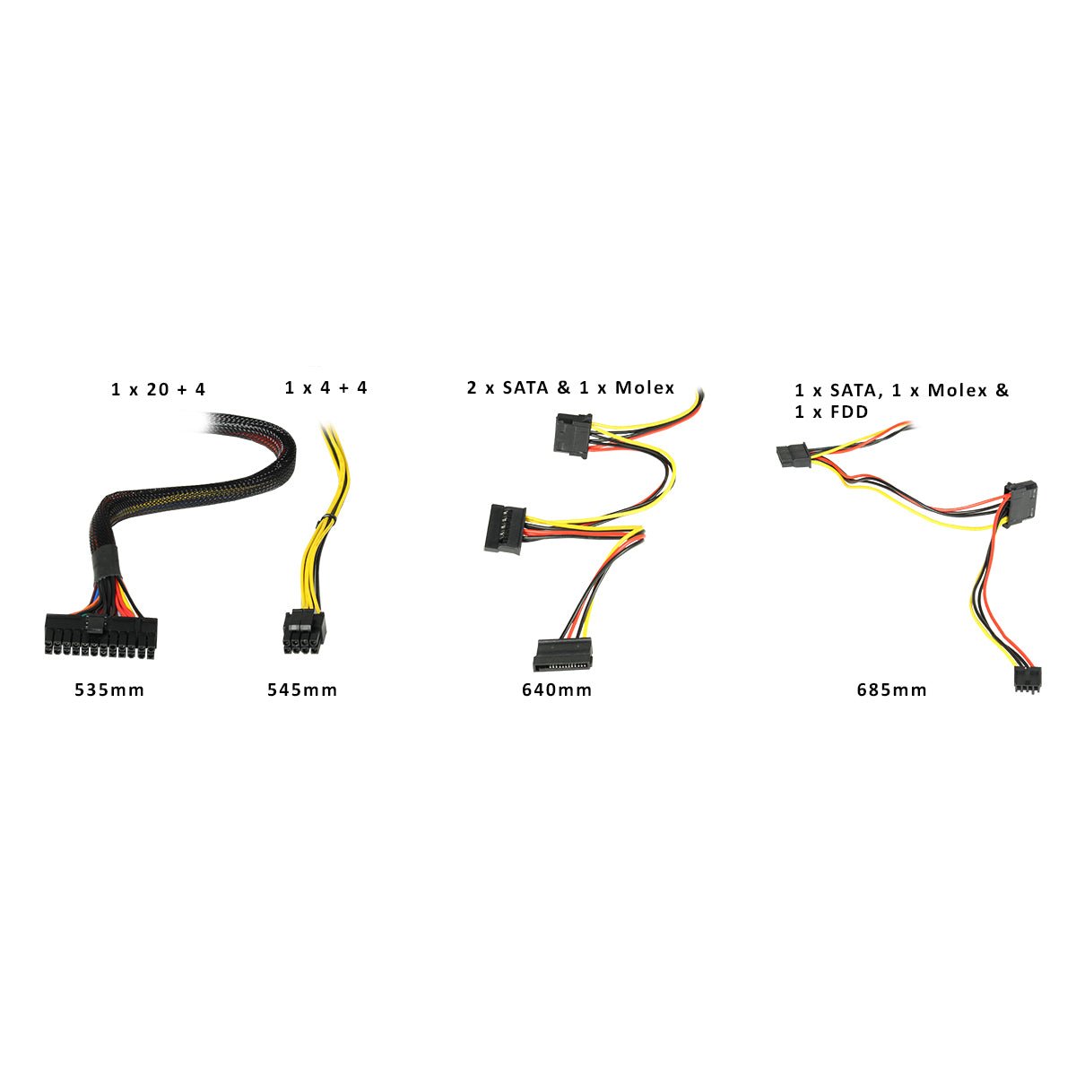 500W Builder Black 12cm PSU - Pink Parsnip Computers