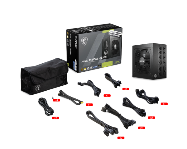 MSI 750W GOLD F/M MAG A750GLS PCIE5