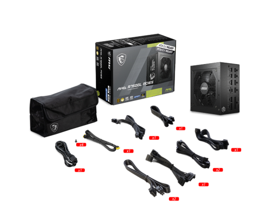 MSI 750W GOLD F/M MAG A750GLS PCIE5