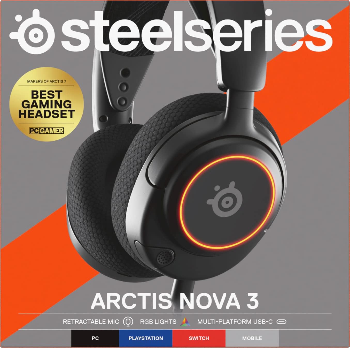 SteelSeries Arctis Nova 3 Wired On-ear Stereo Gaming Headset - Black