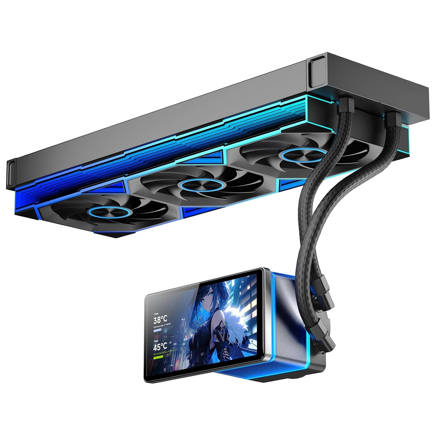 New Vision LCD X3D RTX 5070 Gaming PC – Dual Screen | 32GB DDR5 | 1TB NVMe | WiFi (Black or White) | 1440p Gaming | White Build | Streaming Ready
