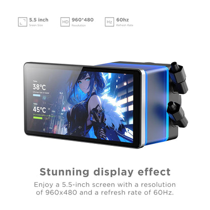New Vision LCD X3D RTX 5070 Gaming PC – Dual Screen | 32GB DDR5 | 1TB NVMe | WiFi (Black or White) | 1440p Gaming | White Build | Streaming Ready
