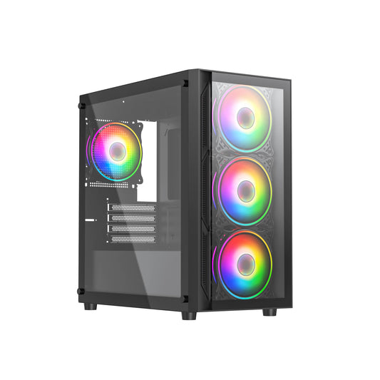 Vida Lucid Micro ATX ARGB Case - Black Tempered Glass