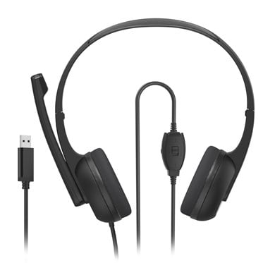 HS-USB250 V2 Wired PC Headset - USB Black