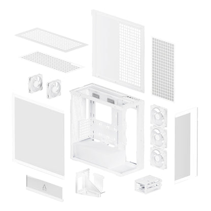 Arctic Xtender VG PC Case - White RGB Airflow Chassis