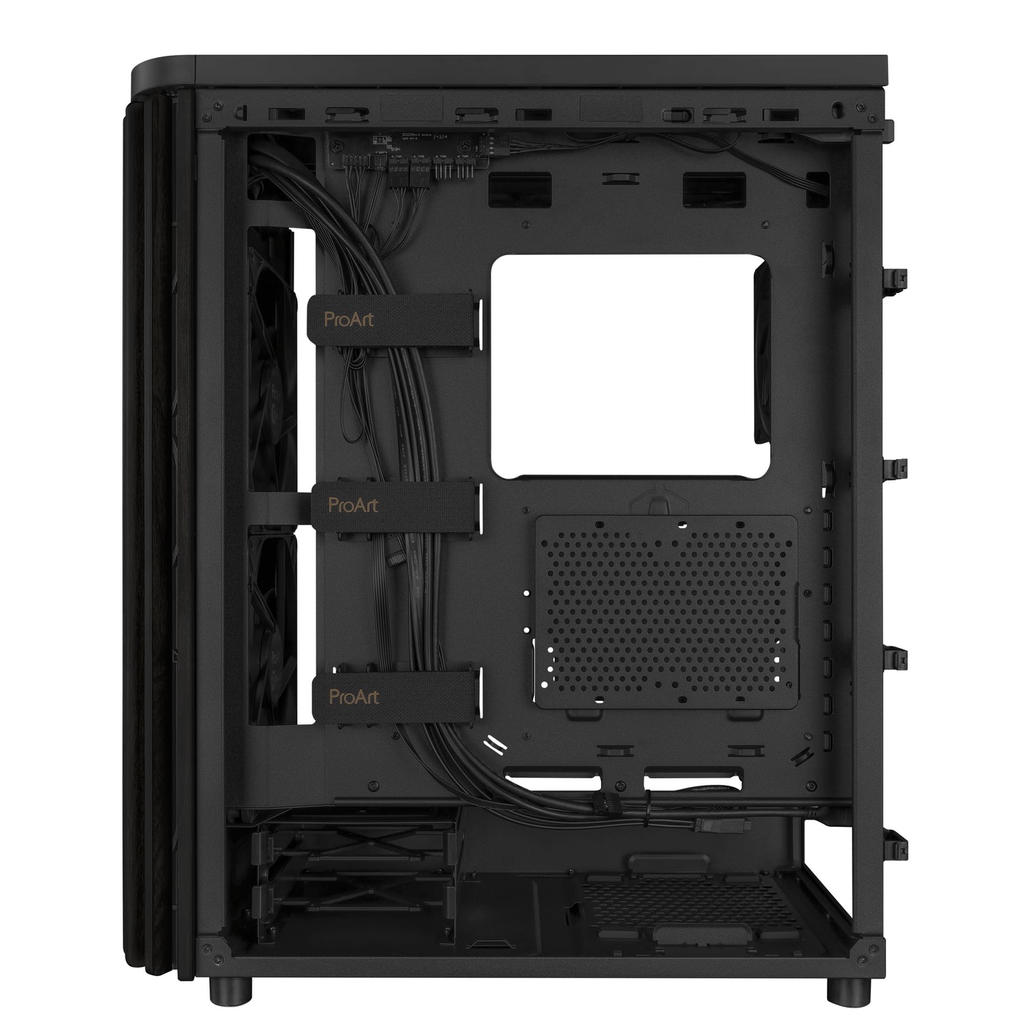Asus ProArt PA602 Wood PC Case - Black Mid-Tower Chassis