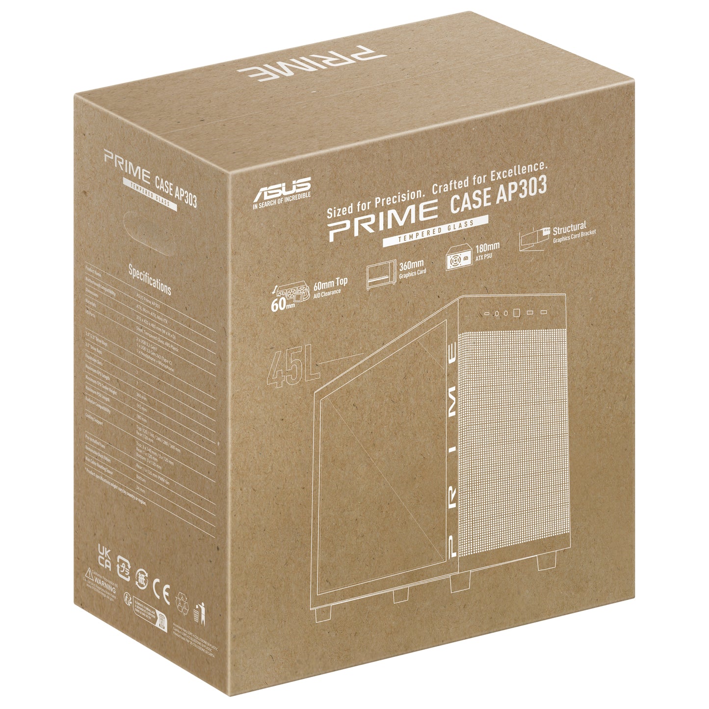 Prime AP303 Tempered Glass PC Case - Airflow Design