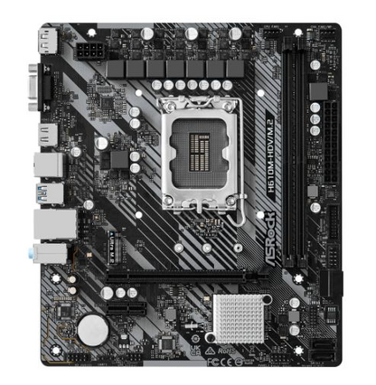 Asrock H610M-HDV/M.2 R2.0, Intel H610, 1700, Micro ATX, 2 DDR4, VGA, HDMI, DP, PCIe4, 1x M.2