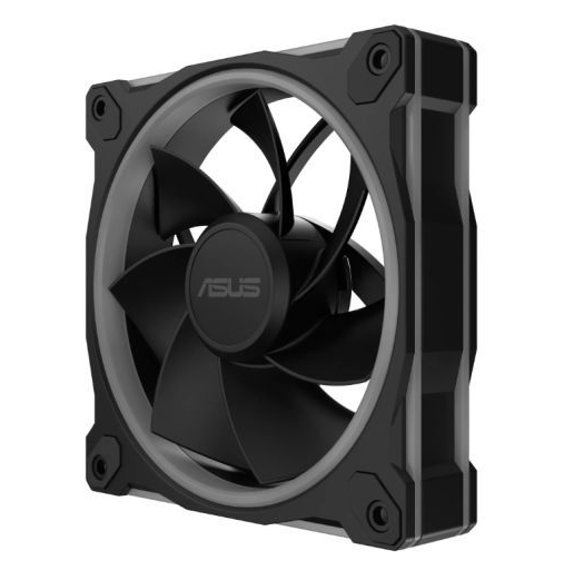 Asus Prime MR120 ARGB Reverse Blade 12cm PWM Case Fan, Sleeve Bearing, 28mm Frame, Dual-Sided Lighting, 1600 RPM, Black