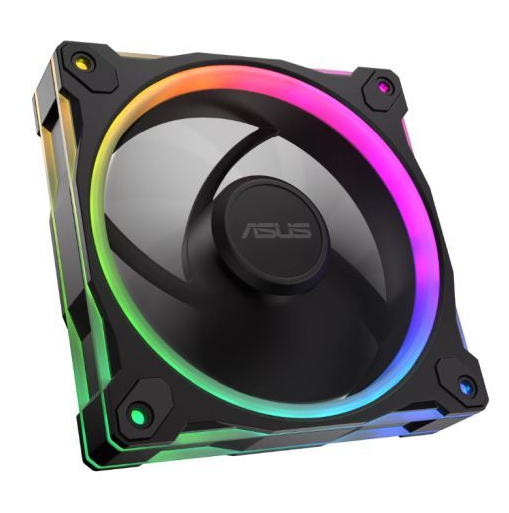 Asus Prime MR120 ARGB 12cm PWM Case Fan, Sleeve Bearing, 28mm Frame, Dual-Sided Lighting, 1600 RPM, Black