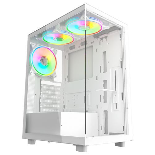 Vetro White ATX Case - 3x ARGB Fans Tempered Glass White