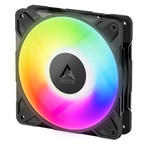 ARCTIC P12 Pro ARGB 120mm PWM Case Fan w/ Cable Splitter, Fluid Dynamic Bearing, 600-3000 RPM, Black