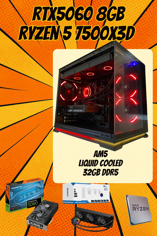 THE CACHE KING  Ryzen 5 7500X3D • RTX 5060 • 32GB DDR5 • 1TB NVMe • 360mm AIO