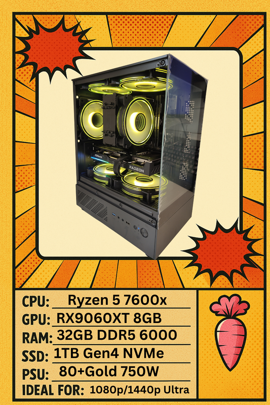 Celcius RX 9060 XT + Ryzen 5 7600X Gaming PC