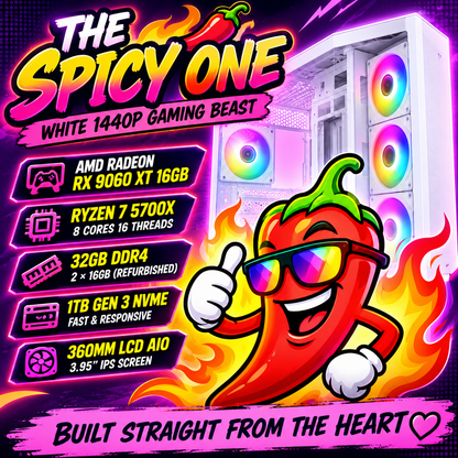 The Spicy One | White RX 9060 XT 16GB 1440p Gaming PC