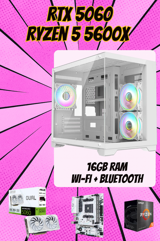 CONCEPT CORE SPEC WHITE – Ryzen 5 5600X • RTX 5060 8GB • 16GB RAM • Wi-Fi