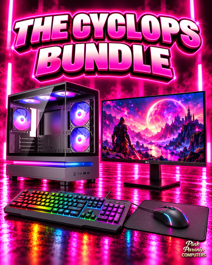 The Cyclops, 1080p Bundle | Gaming PC + 27" Monitor + Keyboard, Mouse & Headset