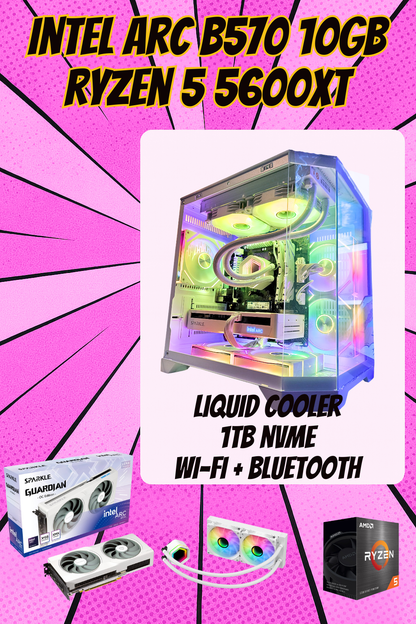 Eclipse – AM4 Starter in Black or White (Ryzen 5 5600xt / Arc B570 10GB)