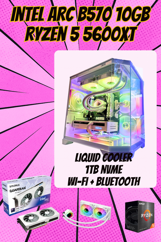 Eclipse – AM4 Starter in Black or White (Ryzen 5 5600xt / Arc B570 10GB)