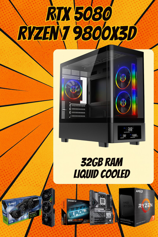GRAVITY Elite Gaming PC – Ryzen 9800X3D • RTX 5080 16GB • 32GB DDR5 • AM5