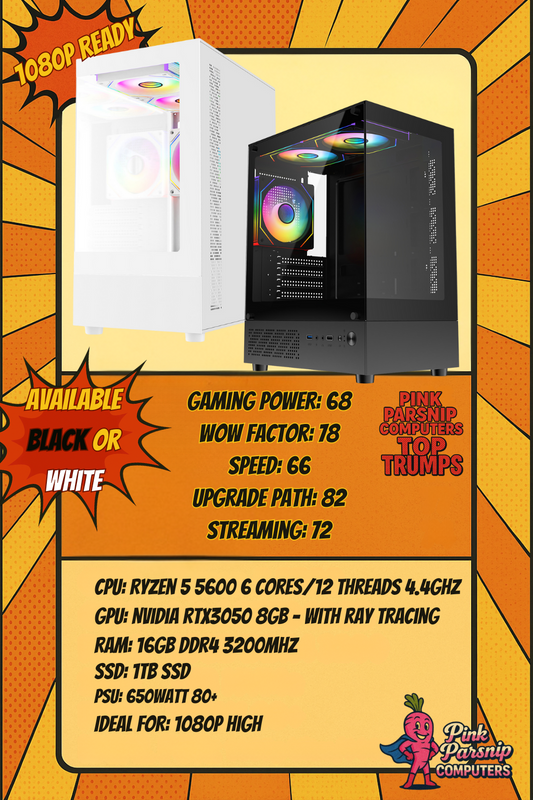 Aurora Entry — Ryzen 5 5600 • RTX 3050 8GB • 16GB RAM • 1TB SSD