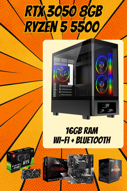 GRAVITY LITE – Ryzen 5 5500 • RTX 3050 8GB • 16GB RAM • Wi-Fi