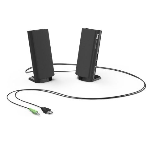 Hama E 80 PC Loudspeaker System, 3.5mm Jack, USB-A for Power, Volume Control