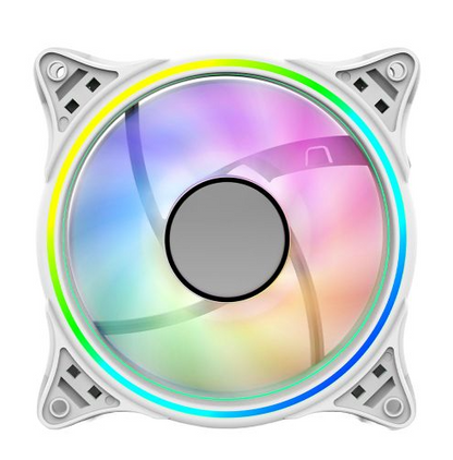 Vida Infinity01 12cm ARGB Dual Ring PWM Case Fan, Hydraulic Bearing, Infinity Mirror Effect, 500-1500 RPM, White