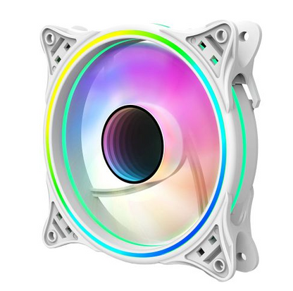Vida Infinity01 12cm ARGB Dual Ring PWM Case Fan, Hydraulic Bearing, Infinity Mirror Effect, 500-1500 RPM, White