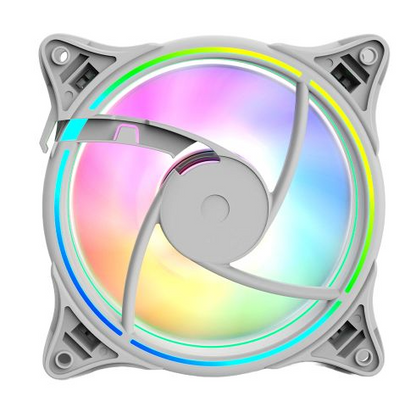 Vida Infinity01 12cm ARGB Dual Ring PWM Case Fan, Hydraulic Bearing, Infinity Mirror Effect, 500-1500 RPM, White