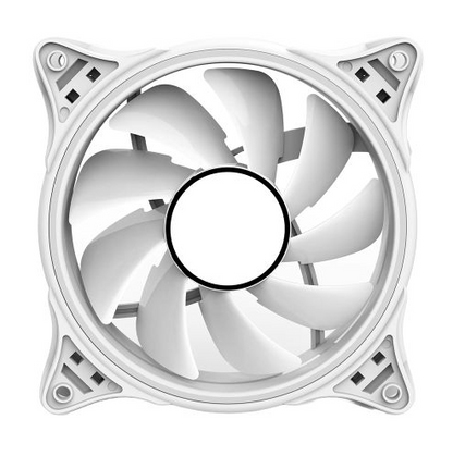 Vida Infinity01 12cm ARGB Dual Ring PWM Case Fan, Hydraulic Bearing, Infinity Mirror Effect, 500-1500 RPM, White